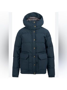 The North Face Women’s Navy Hooded Puffer down Coat EXCELLENT condition size L